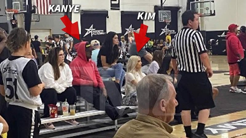 Kim Kardashian Kanye West North West Basketball Game
