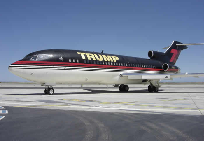 Donald Trump and his Boeing 727-23