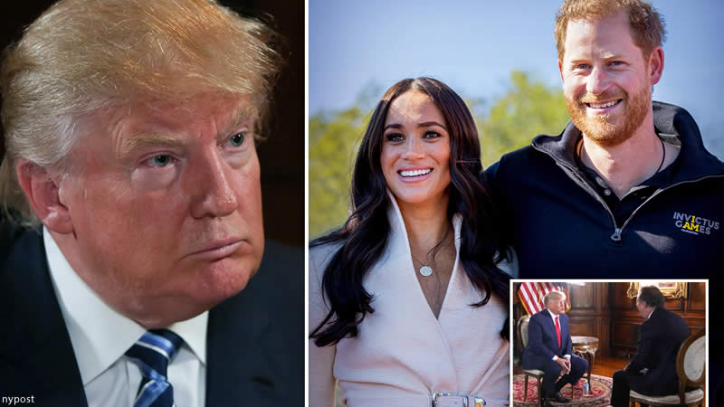 Trump says Harry whipped Meghan
