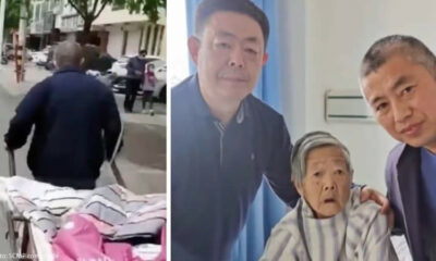 Two brothers China carried elderly mother miles