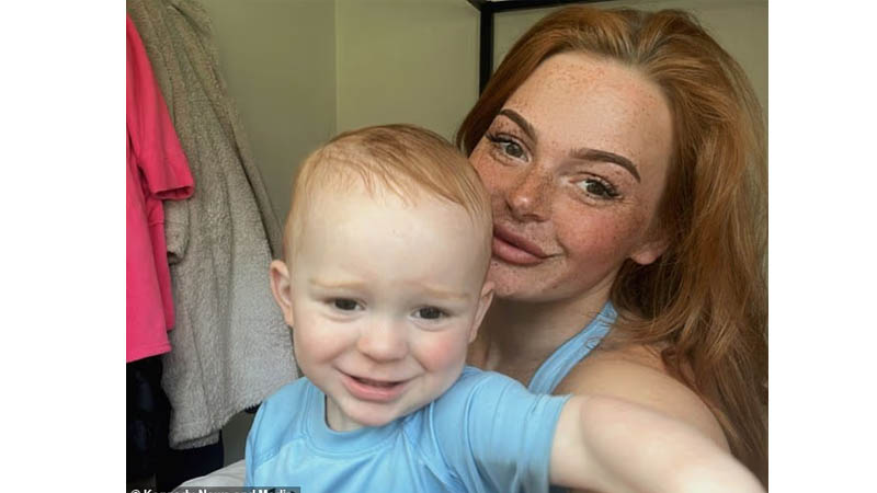 Georgia Gardiner and son