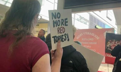 Protestors in Manchester