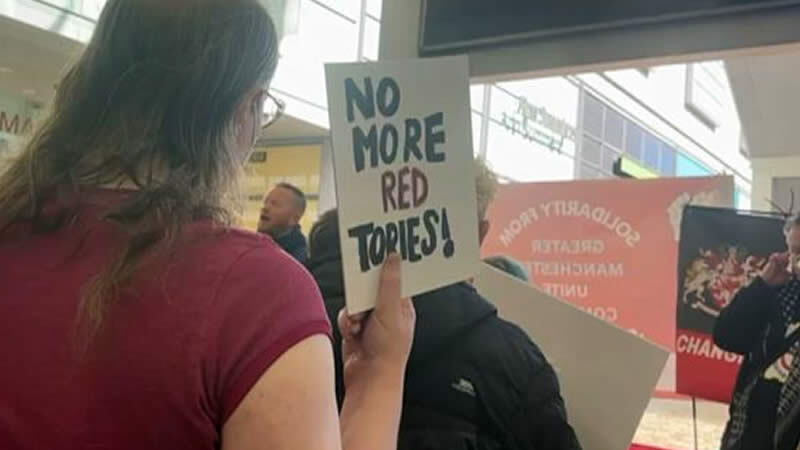 Protestors in Manchester