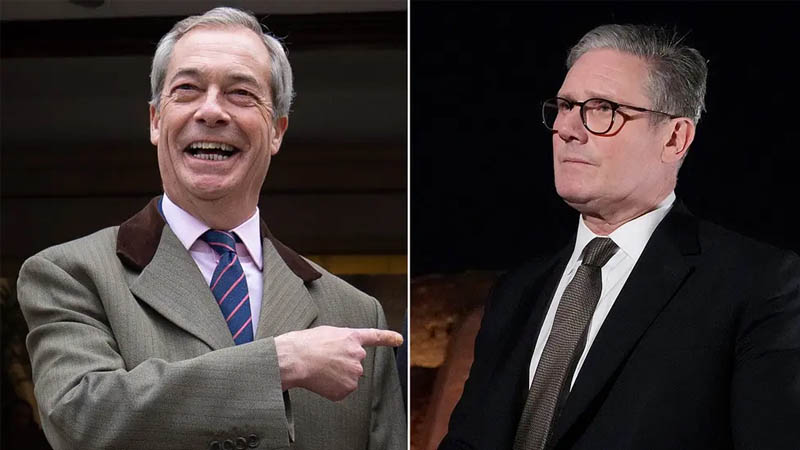 Nigel Farage and Keir Starmer