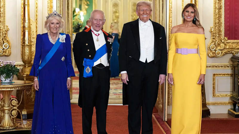 Queen Camilla, King Charles, President Donald Trump and First Lady Melania Trump